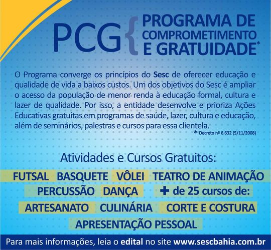 cursos PCG - sesc