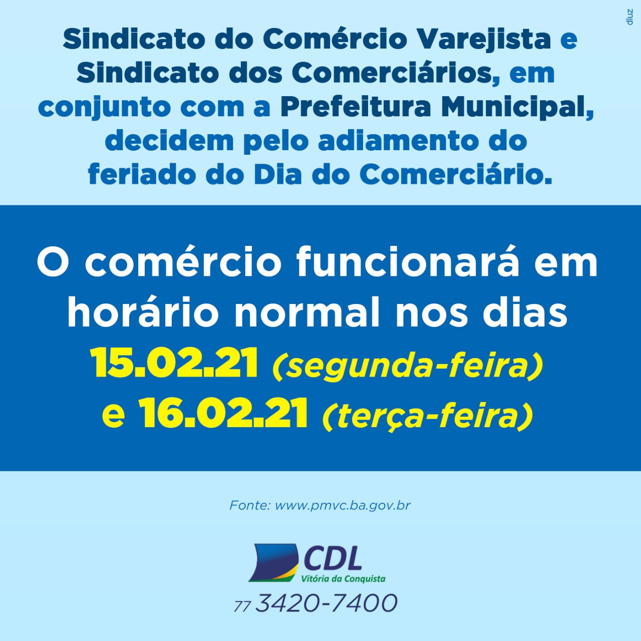 Horário especial de funcionamento do comércio no período junino - CDL  Vitoria da Conquista