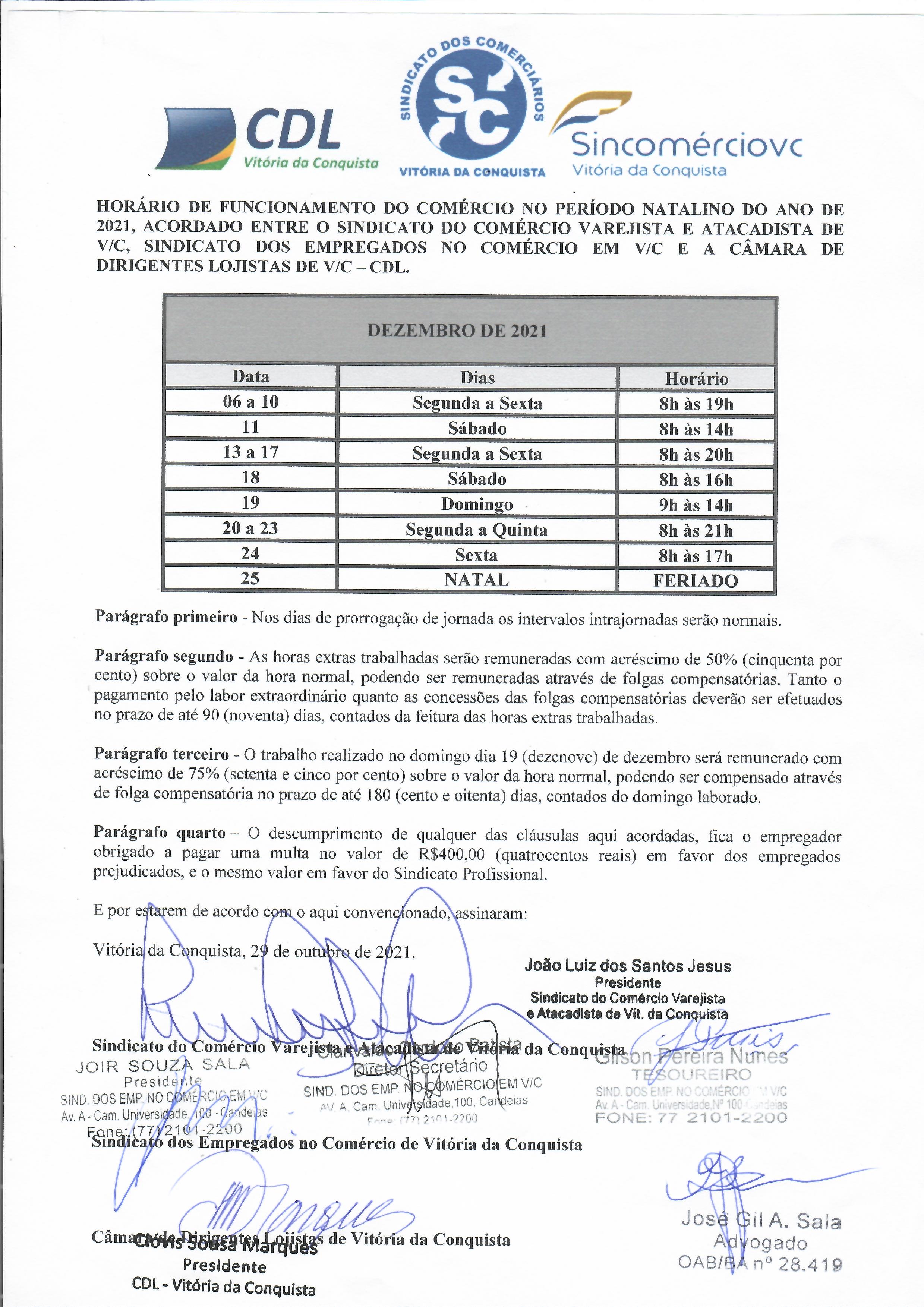 Comércio de Vitória da Conquista funciona em horário especial durante mês  de junho - SECVC - Sindicato dos Comerciários