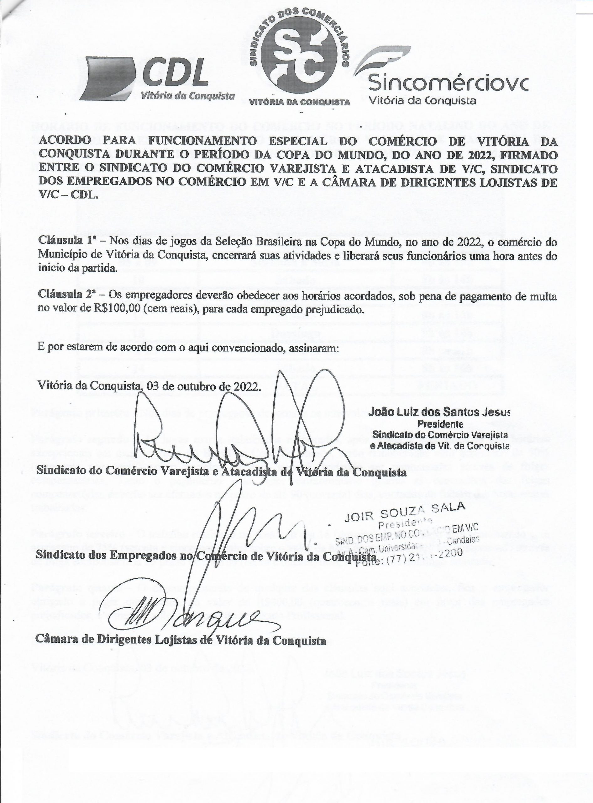 Comércio de Vitória da Conquista funciona em horário especial durante mês  de junho - SECVC - Sindicato dos Comerciários